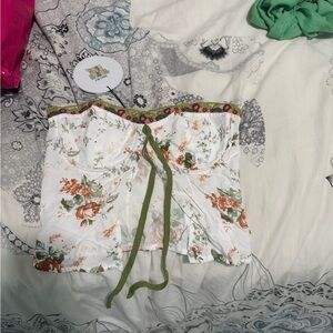 Floral Top with Green Accents (has straps)